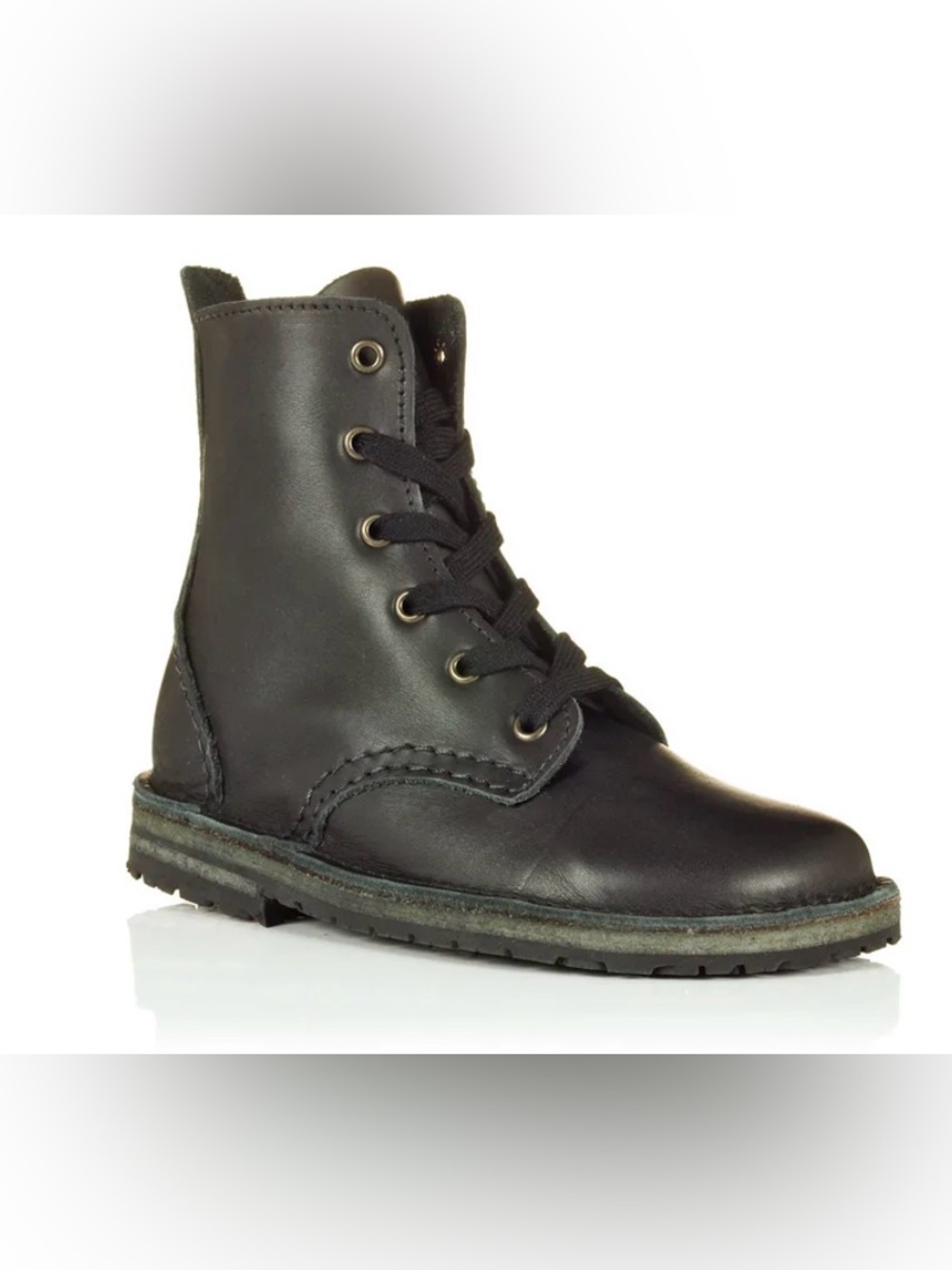 Conker Shoes Handmade Leather Derby Boots Black Unisex UK 6F Women 8.5 US Wide - Picture 2 of 14